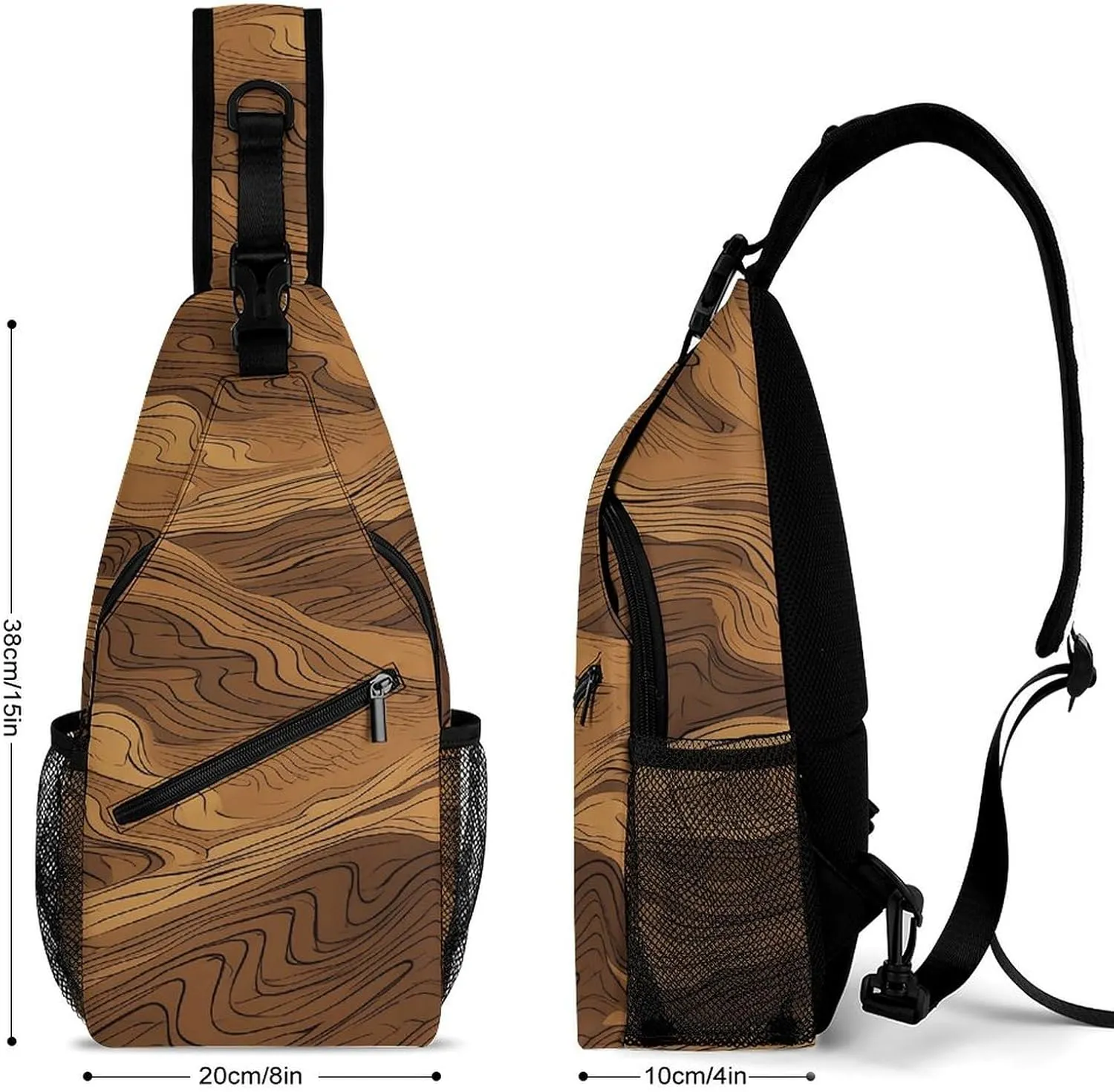 Dark And Light Colors Sling Bag Lightweight Crossbody Chest Pack Travel Shoulder Bag with Adjustable Strap
