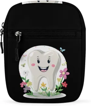 Dentist Dental Assistant Oral Hygienist Tooth Flower Small Crossbody Bag Casual Belt Bag Sling Purse for Travel Hiking