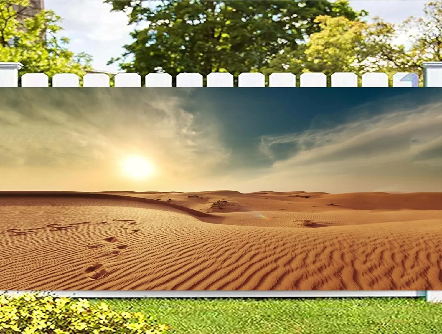 Desert Garage Door Decoration Background Sand Dunes Western Sunset Sahara Landscape Nature Scenery Wild West Backdrops Photo Photography Backdrop Home Decor Party Banner Cover 13X6FT