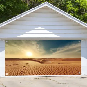Desert Garage Door Decoration Background Sand Dunes Western Sunset Sahara Landscape Nature Scenery Wild West Backdrops Photo Photography Backdrop Home Decor Party Banner Cover 13X6FT