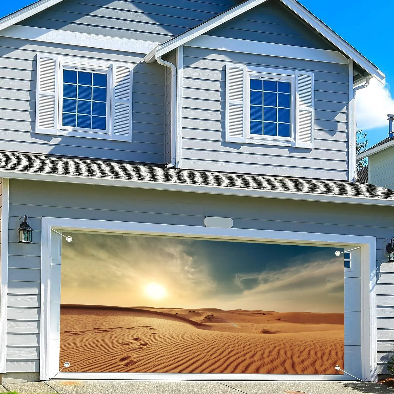 Desert Garage Door Decoration Background Sand Dunes Western Sunset Sahara Landscape Nature Scenery Wild West Backdrops Photo Photography Backdrop Home Decor Party Banner Cover 13X6FT