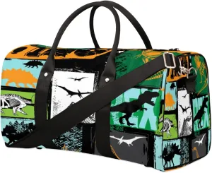 Dinosaur Travel Duffle Bag for Women Man, Lightweight Waterproof Foldable Overnight Bag,tyrannosaurus Gym Bag Sports Bag, Carry on Shoulder Tote Bags for Dance Hospital Training Swim Yoga