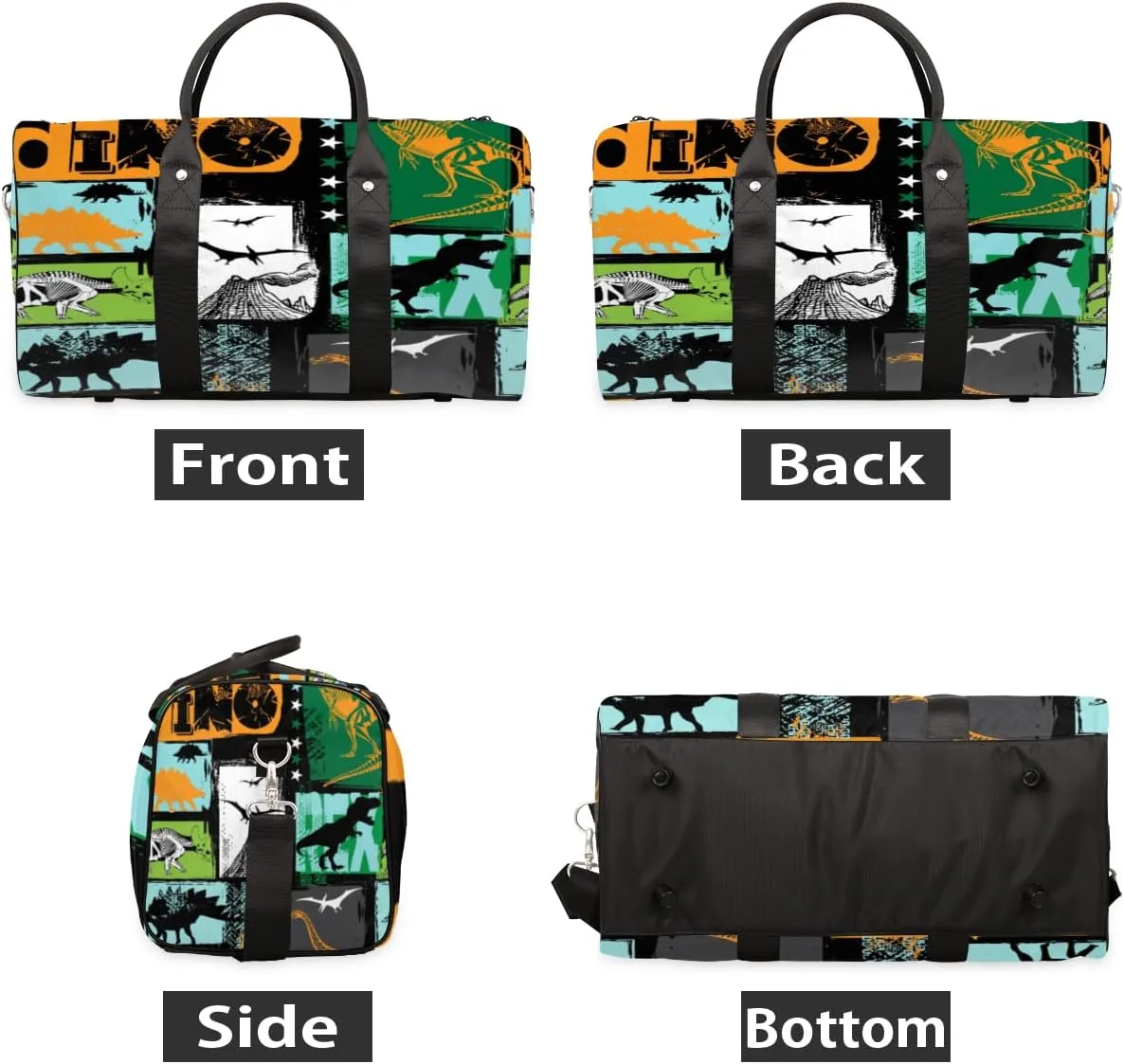 Dinosaur Travel Duffle Bag for Women Man, Lightweight Waterproof Foldable Overnight Bag,tyrannosaurus Gym Bag Sports Bag, Carry on Shoulder Tote Bags for Dance Hospital Training Swim Yoga