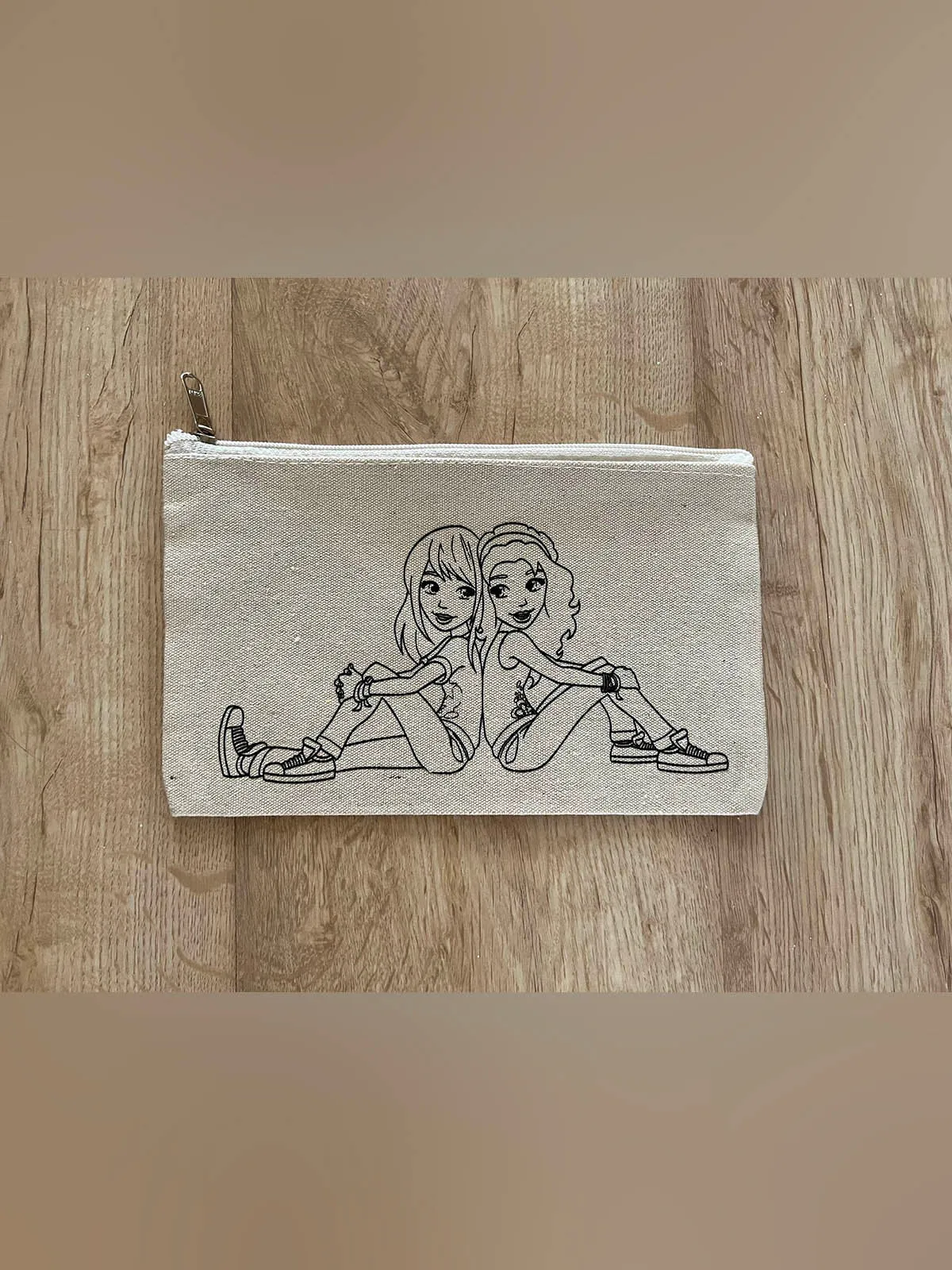 DIY Colouring Two Awesome Girls Pouch