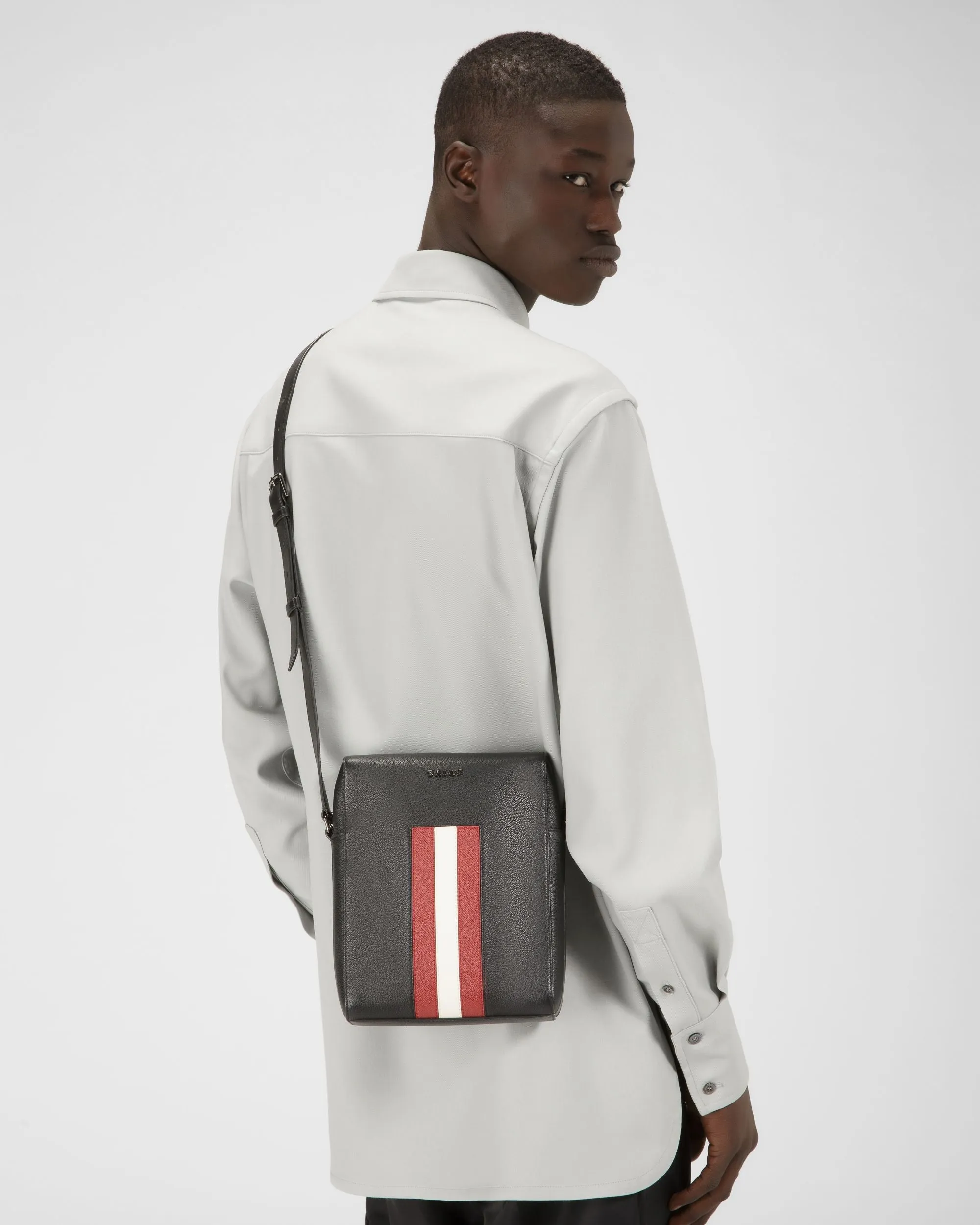 Edoh Leather Crossbody Bag In Black