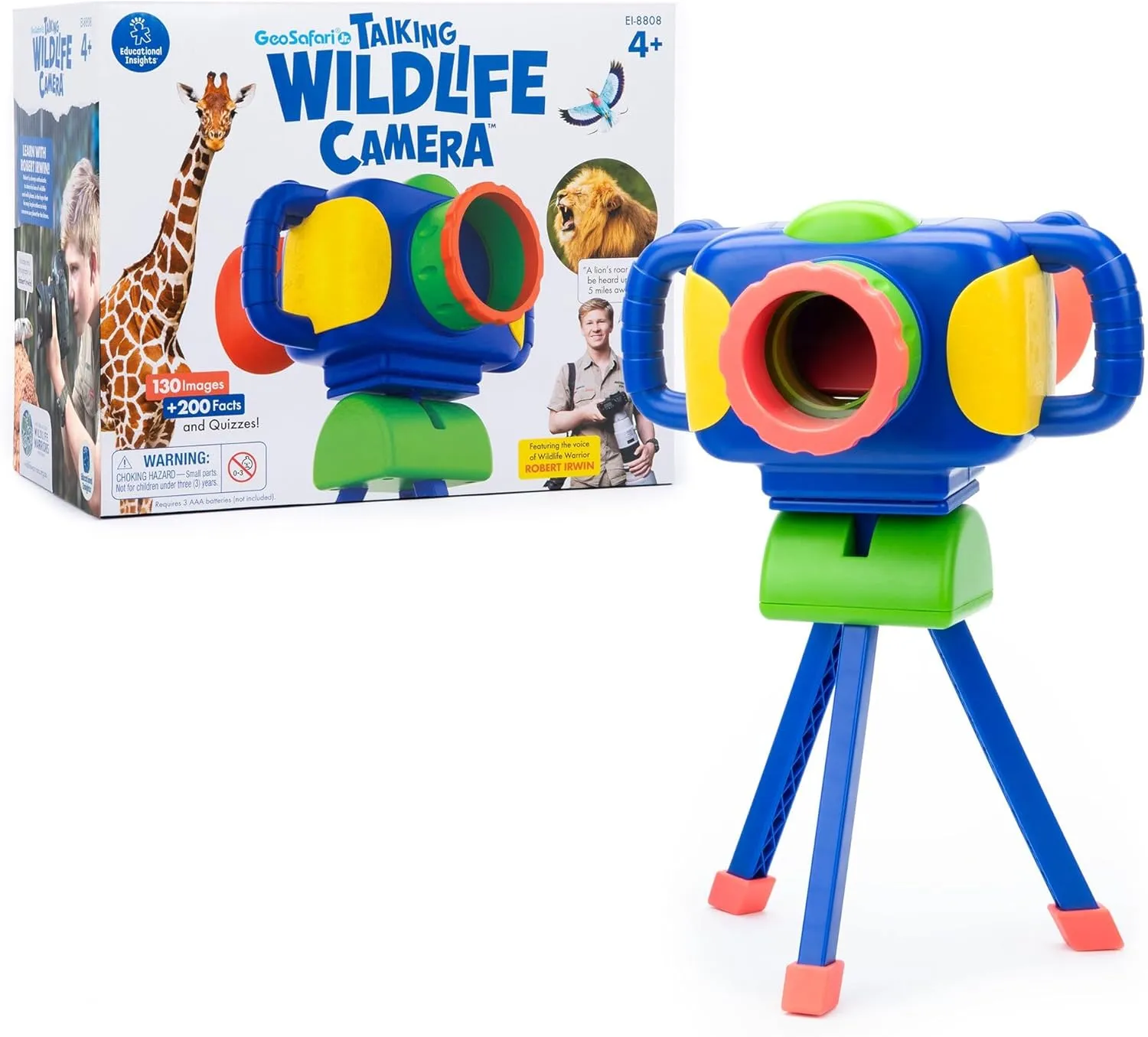 Educational Insights GeoSafari Jr. Talking Wildlife Camera, Voice & Photography-Robert Irwin, STEM Toy, Gift for Boys & Girls, Ages 4 