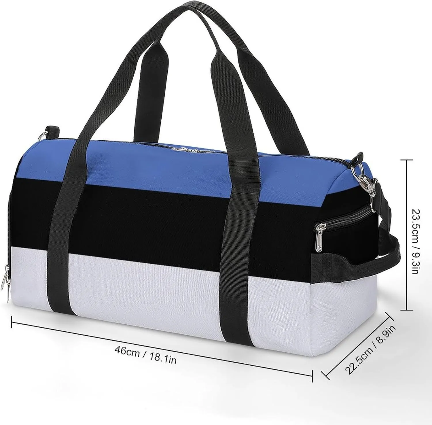 Estonia Flag Travel Gym Bag with Shoe Compartment Waterproof Weekender for Sports Yoga Beach