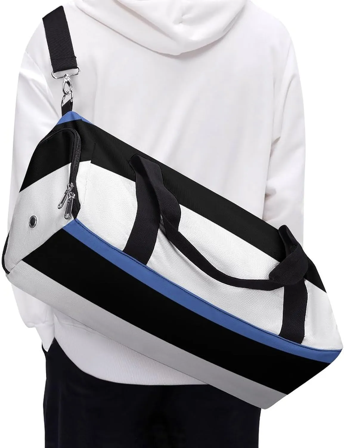 Estonia Flag Travel Gym Bag with Shoe Compartment Waterproof Weekender for Sports Yoga Beach