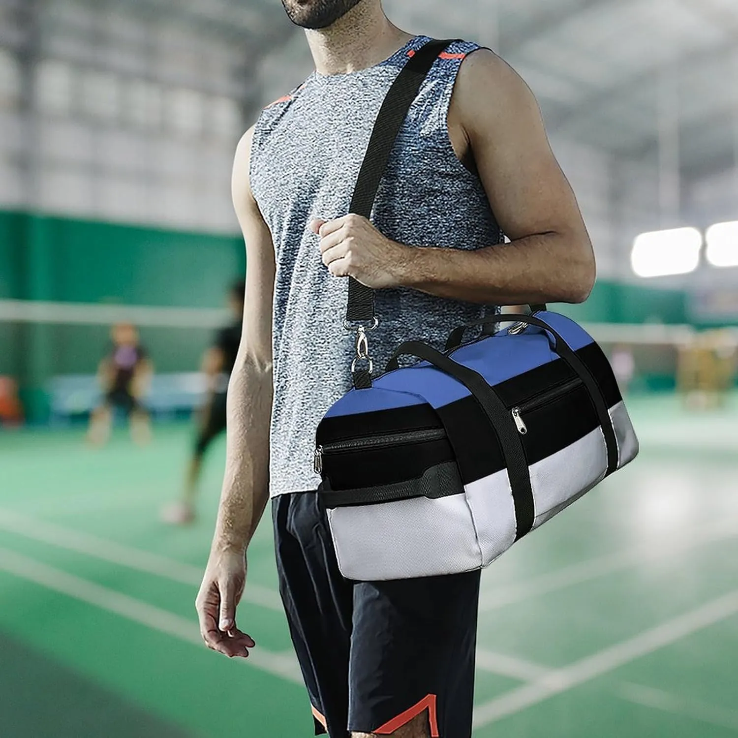 Estonia Flag Travel Gym Bag with Shoe Compartment Waterproof Weekender for Sports Yoga Beach