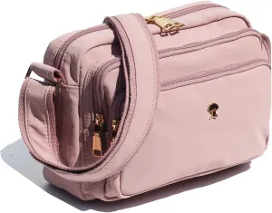 ESVAN Triple Zip Crossbody Bags for Women Fashion Ladies Purse Multi-Pocket Handbags Messenger Shoulder Bag