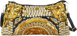 Ethnic Embroidered Crossbody Bag Casual Canvas Small Bag With Large Capacity For Mobile Phone And Coins