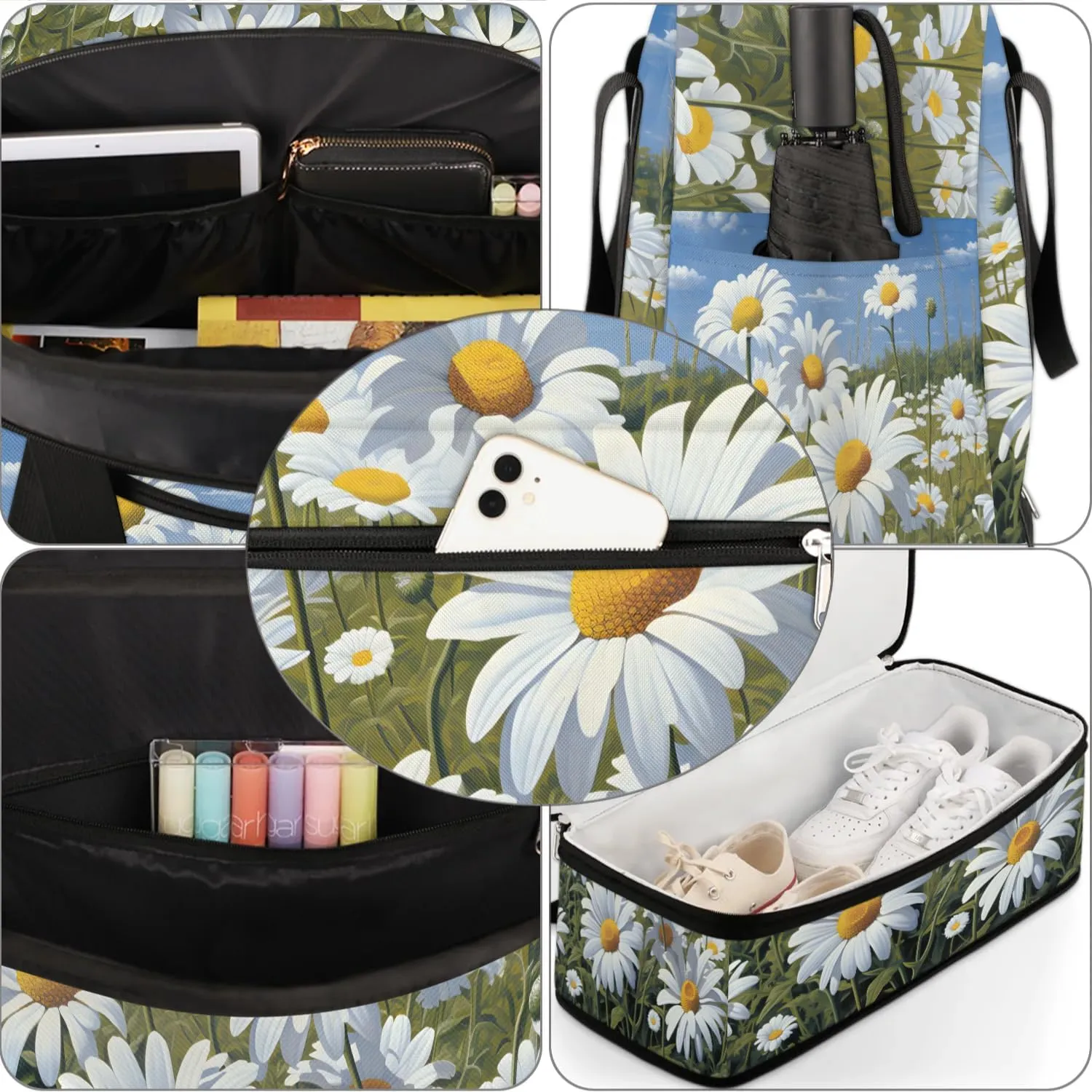 Exquisite Vivid Patterns Flora Travel Duffle Bag, Collapsible Travel Bag Sports Gym Bag With Shoes Compartment Weekender Bag Overnight Bag For Women Men