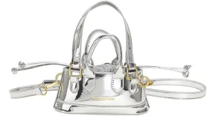Fashion Mini Shoulder Bag Handbag Patent Leather Crossbody Bag Small Clutch Purse Drawstring Closure Crossbody Purse
