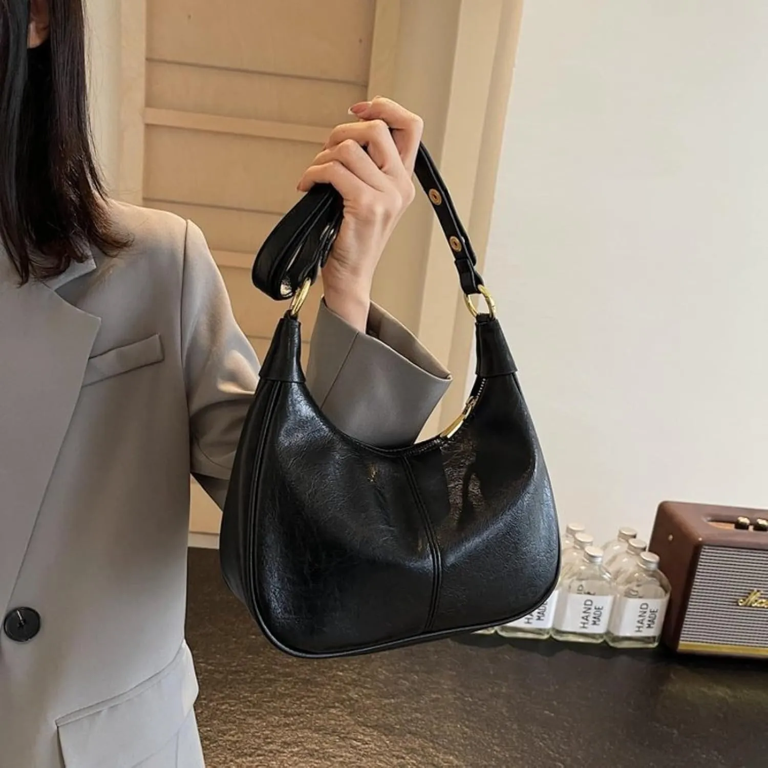 Fashion Simple Women's Bag, Large Capacity Vintage Embroidery Line Small Square Bag, Shoulder Crossbody Bag