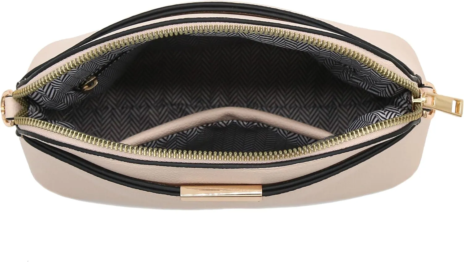 FashionPuzzle Faux Leather Small Dome Crossbody Bag with Chain Strap