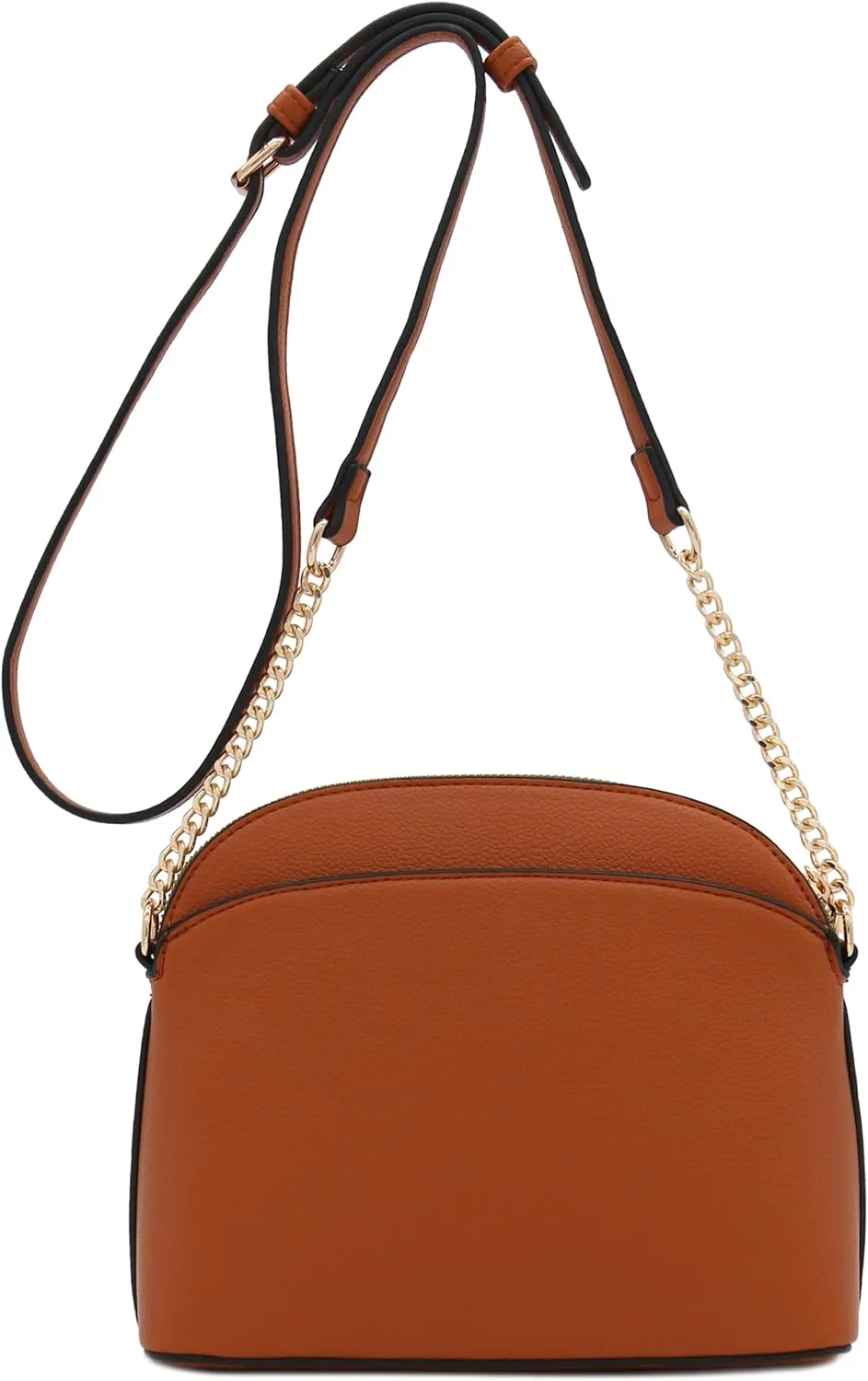 FashionPuzzle Leopard Paisley Print Small Dome Crossbody with Chain Strap