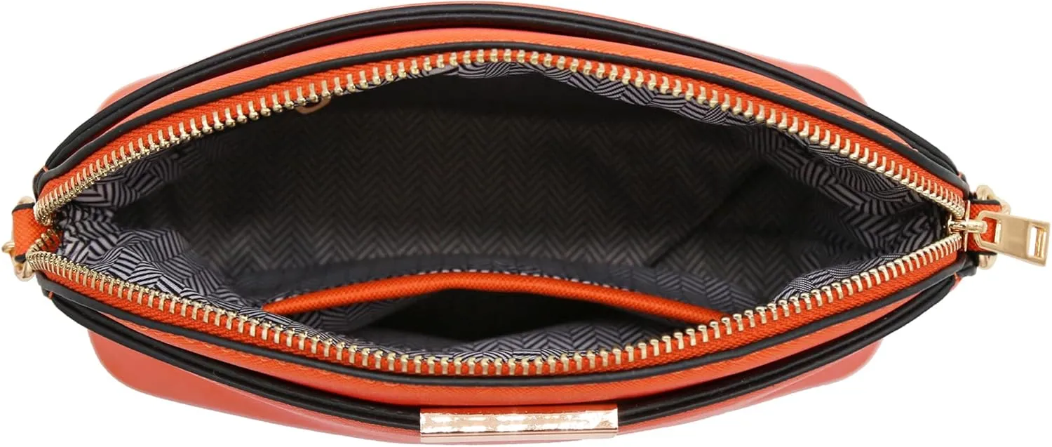 FashionPuzzle Saffiano Small Dome Crossbody bag with Chain Strap