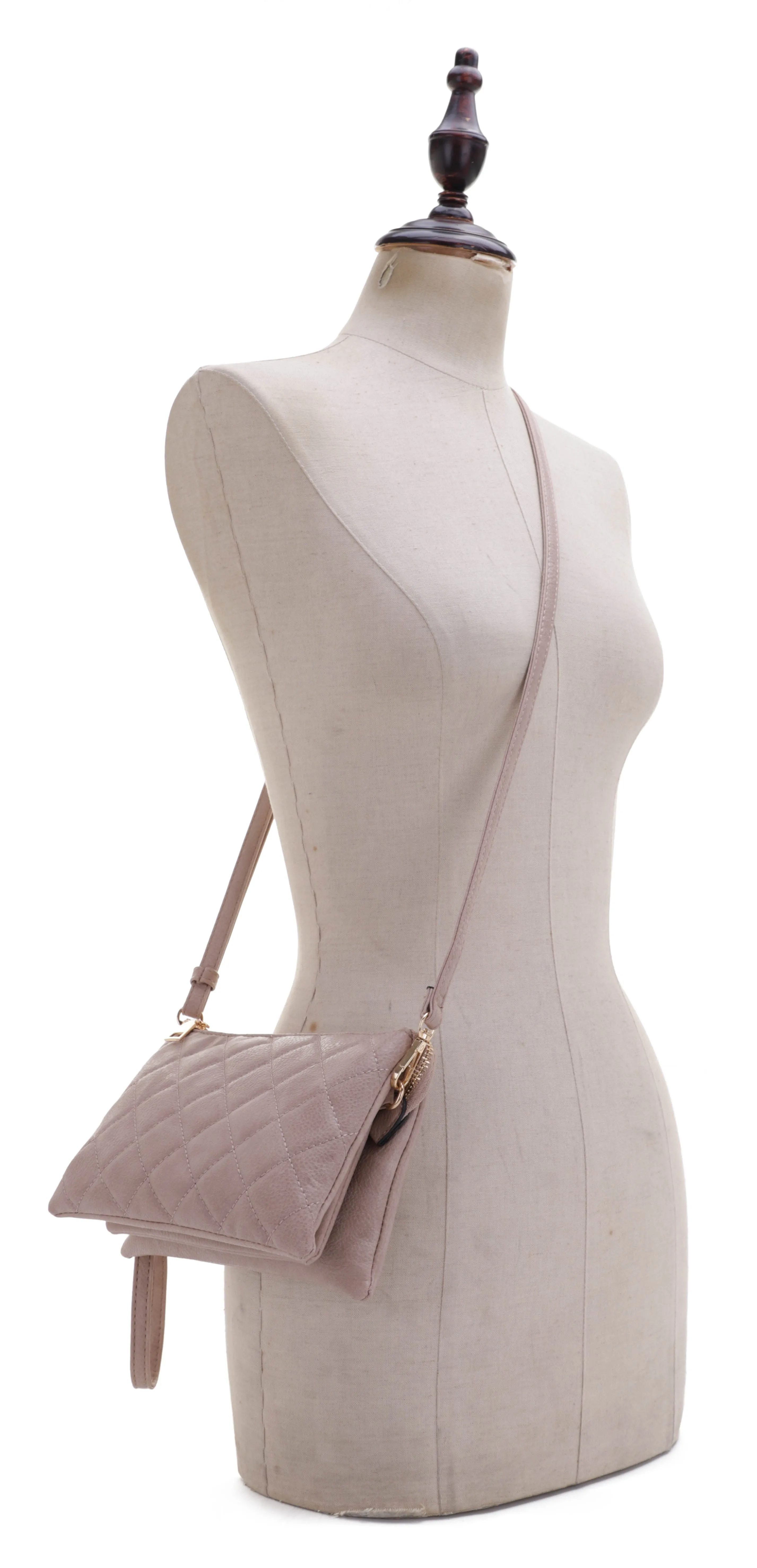 FC20245 Diamond Quilted Multi Compartment Crossbody