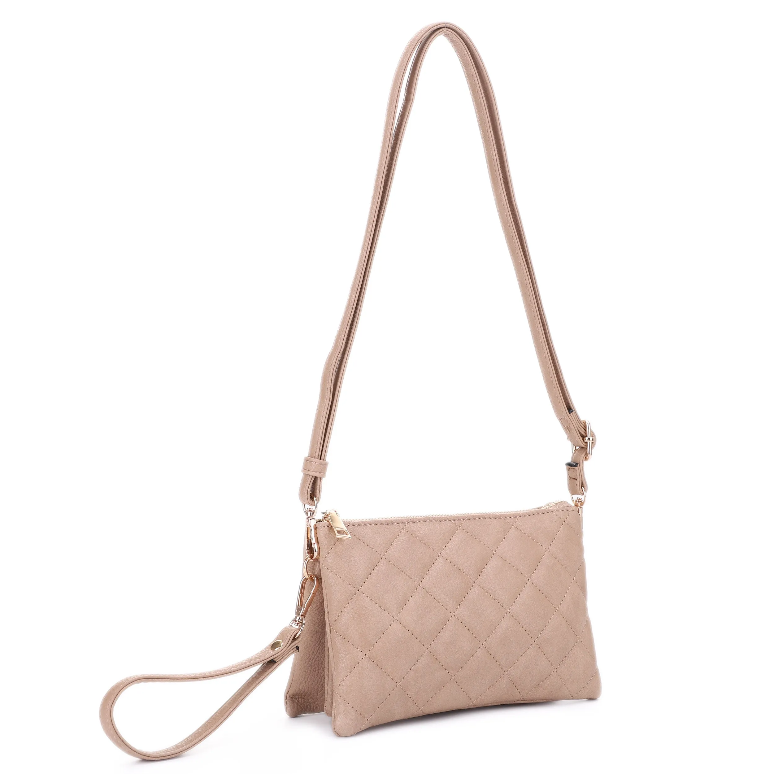 FC20245 Diamond Quilted Multi Compartment Crossbody