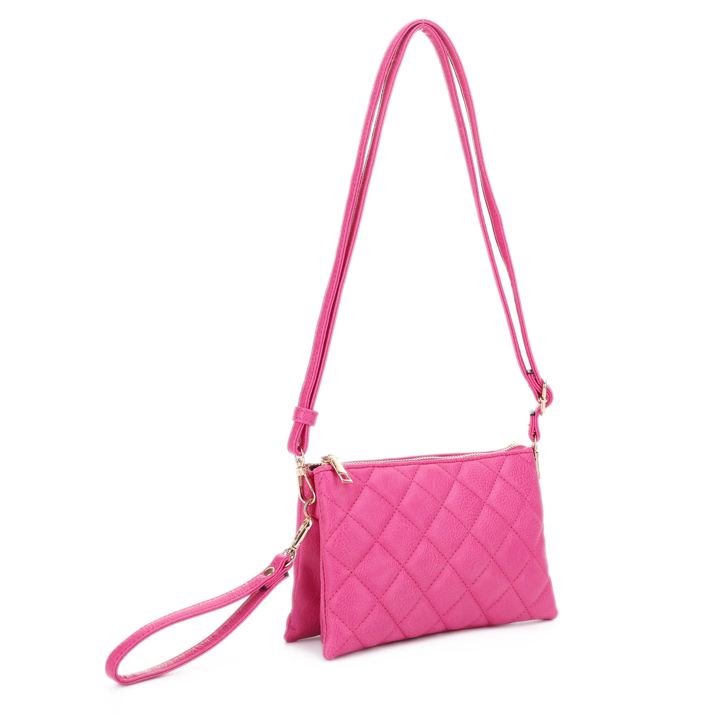 FC20245 Diamond Quilted Multi Compartment Crossbody