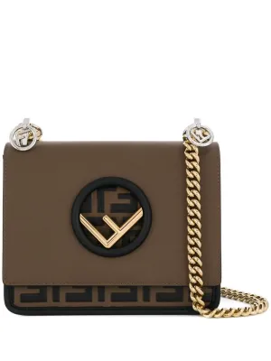 Fendi - Kan I F crossbody bag - women - Calf Leather - One Size - Brown