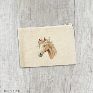 Floral Mare - Canvas Zipper Pouch