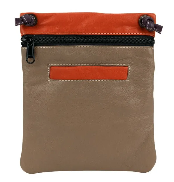 Franco Bonini Womens 3 Front Zip Sling Crossbody Bag