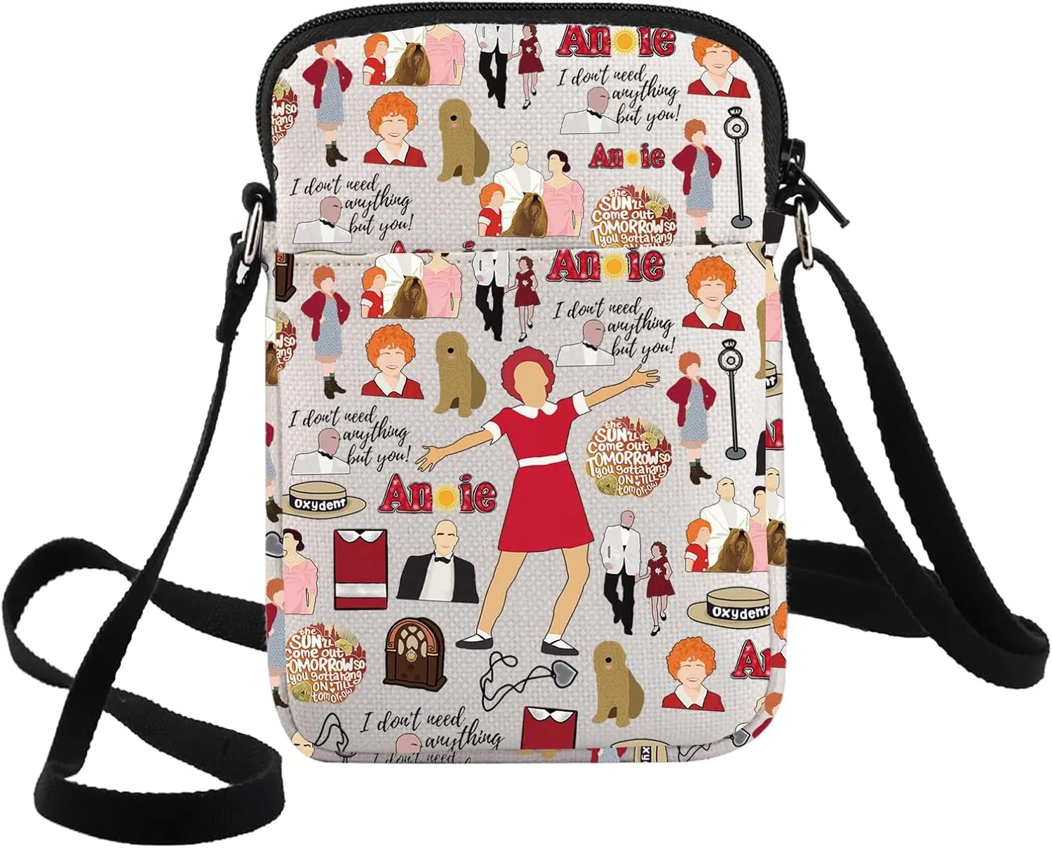 G2TUP Hope in Scarlet Crossbody Bag Orphan Grace Fans Gift Red Ribbon Girl Musical Shoulder Bag Hard-Knock Dreams Merch