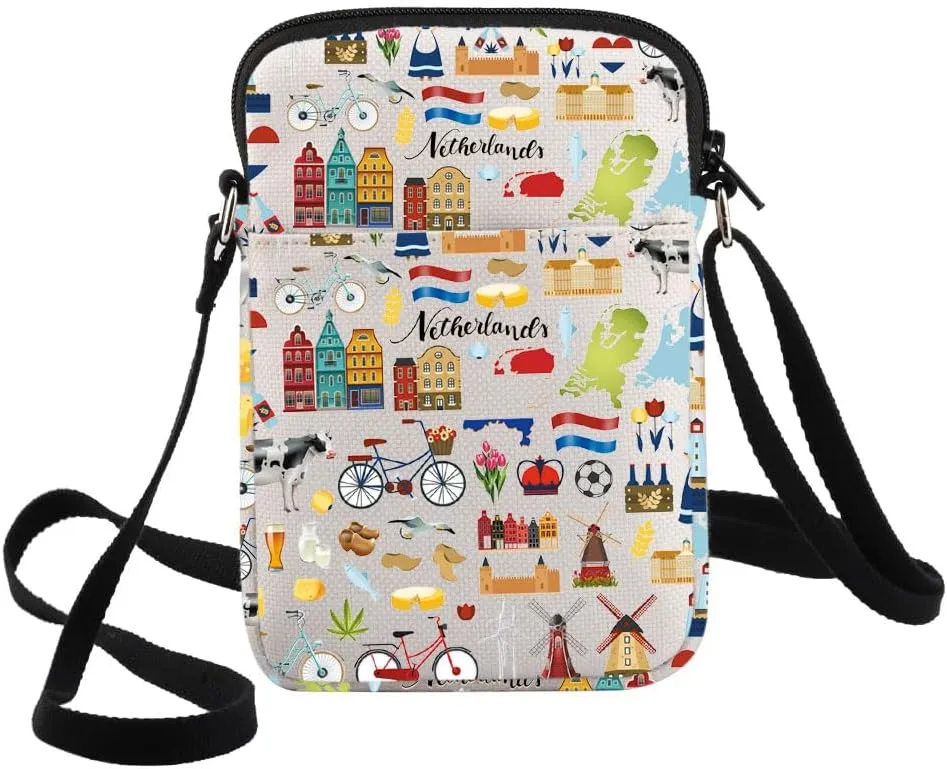 G2TUP Netherlands Crossbody Bag Netherlands Souvenir Gift Netherlands Holland Dutch Shoulder Bag Netherlands Trip Merchandise