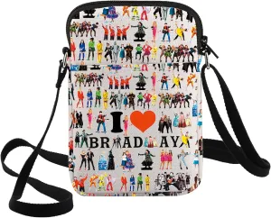 G2TUP Theatre Musical Crossbody Bag Theatre Lover Gift I Love Musical Shoulder Bag Drama Character Merch
