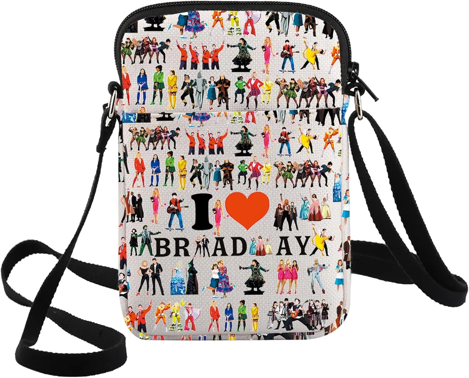 G2TUP Theatre Musical Crossbody Bag Theatre Lover Gift I Love Musical Shoulder Bag Drama Character Merch