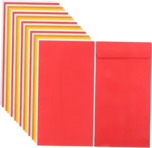 GANAZONO 50pcs Cash Envelopes Money Pouches for Budgeting Chinese Style Envelopes Sealing Flaps for Cash Coins Tips