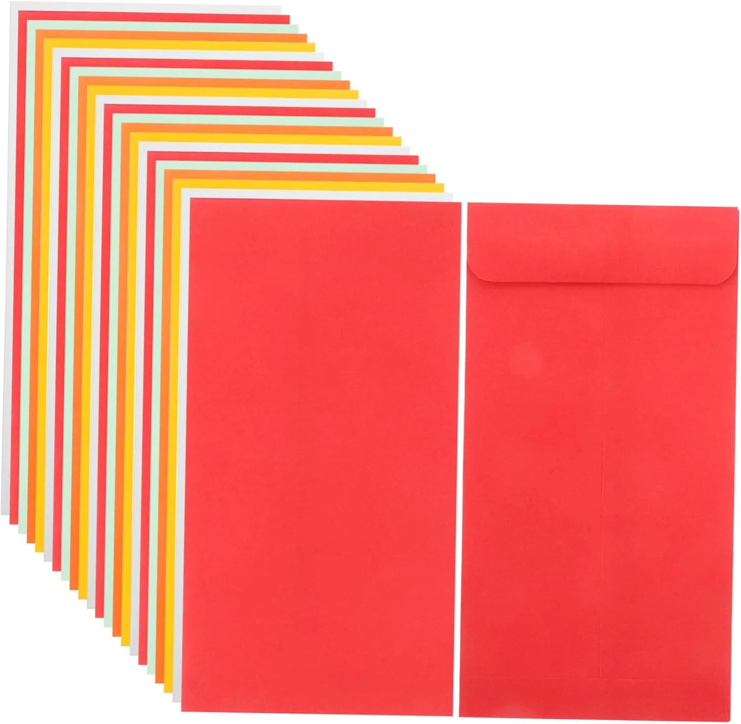 GANAZONO 50pcs Cash Envelopes Money Pouches for Budgeting Chinese Style Envelopes Sealing Flaps for Cash Coins Tips
