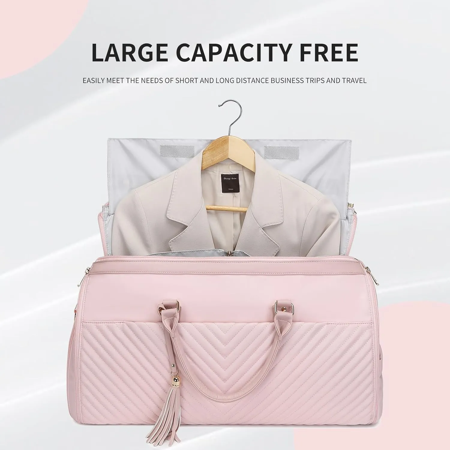 Garment Bags for Travel Convertible Suit Travel Bag for Women Man Stylish Carry On Garment Bag with Toiletry 2 in 1 Hanging Suitcase Suit Business Travel Bag Gifts for Women(Pink)