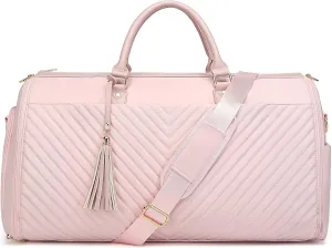Garment Bags for Travel Convertible Suit Travel Bag for Women Man Stylish Carry On Garment Bag with Toiletry 2 in 1 Hanging Suitcase Suit Business Travel Bag Gifts for Women(Pink)