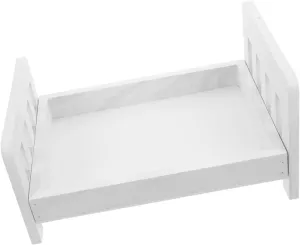 Garneck Vintage Mini Bed for Newborn Photography Distressed Photoshoot Prop Unique Design for Standout and Convenient Mini Bed for Photo Studio Use