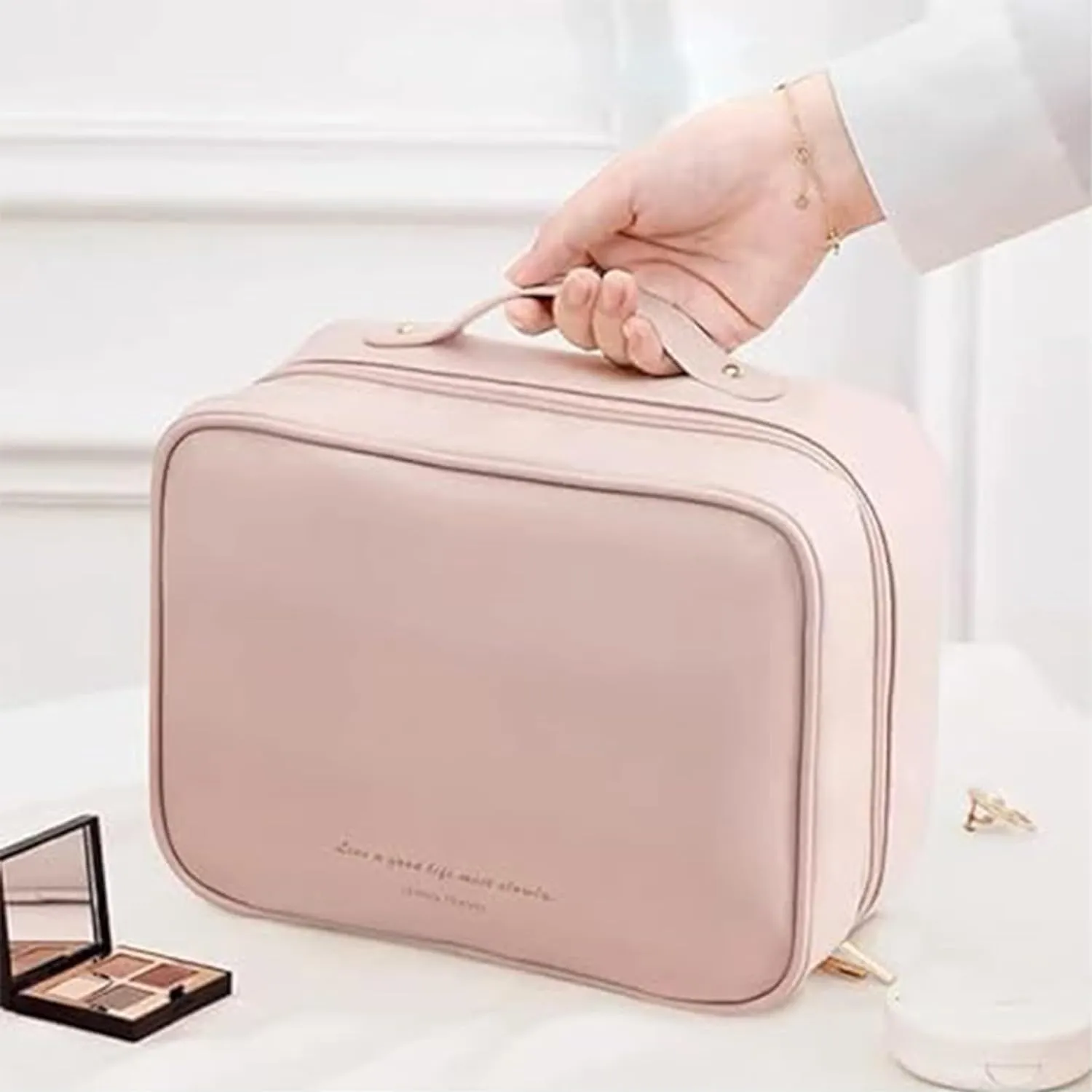 GDSAFS Multi Compartment Toiletry Bag, Multi-Compartment Toiletry Cosmetics Bag, Toiletry Cosmetics Bag Consulbefor for Makeup Travel (2pcs-C)