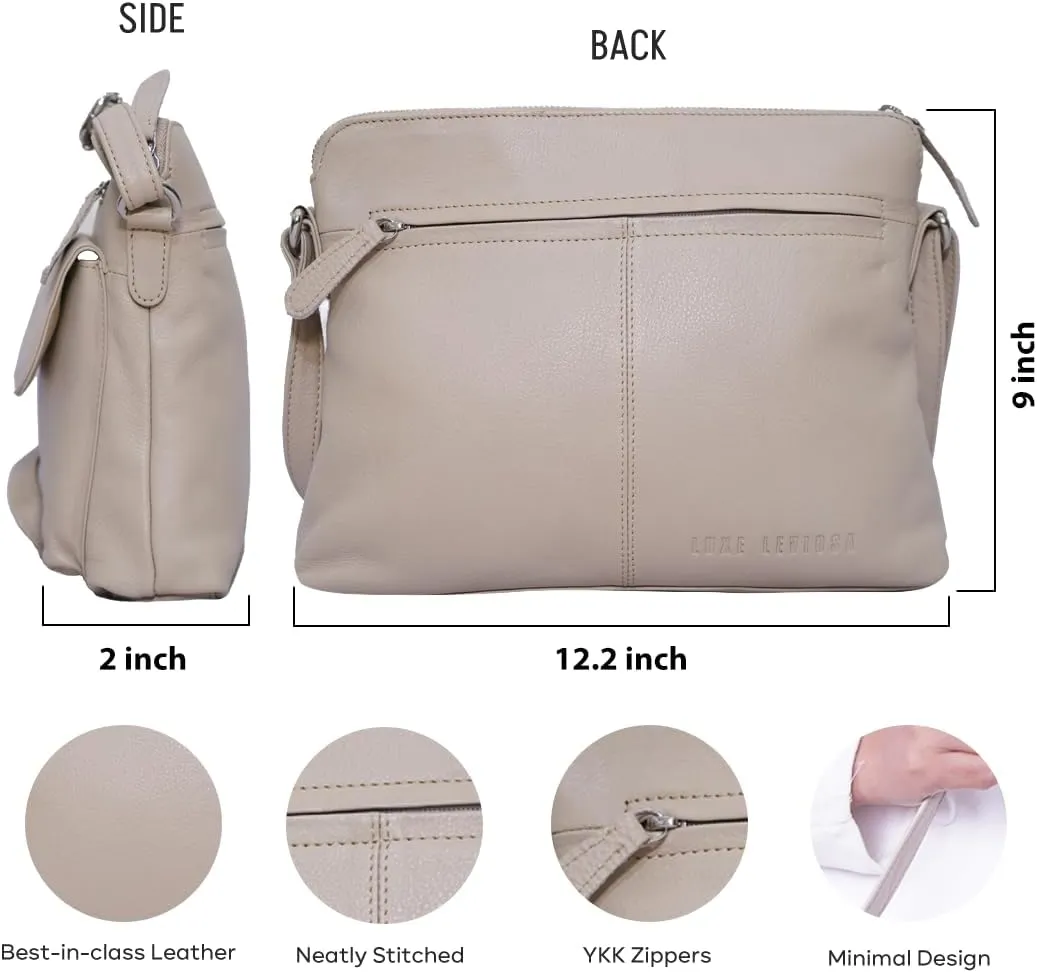 Genuine Leather Crossbody Bag for Women – Medium Size Leathure Purse, Stylish and Durable Handbags for Women