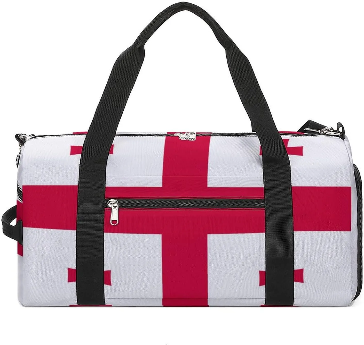 Georgia Flag Travel Gym Bag Waterproof Weekender with Shoe Compartment and Wet Pocket
