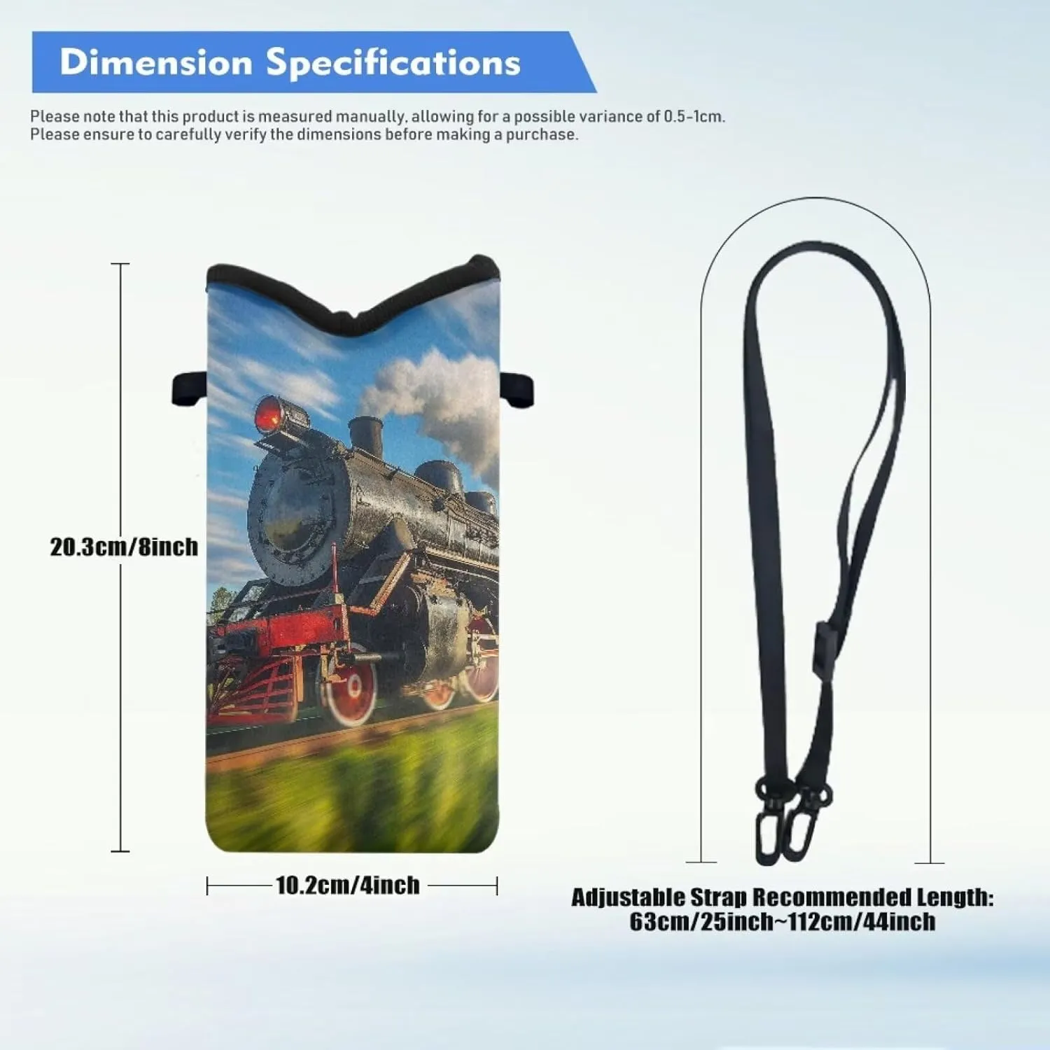 GIFTPUZZ Wallet with Adjustable Strap Cute Storage Bag for Women Men Mobile Phone Bag Small Crossbody Bag