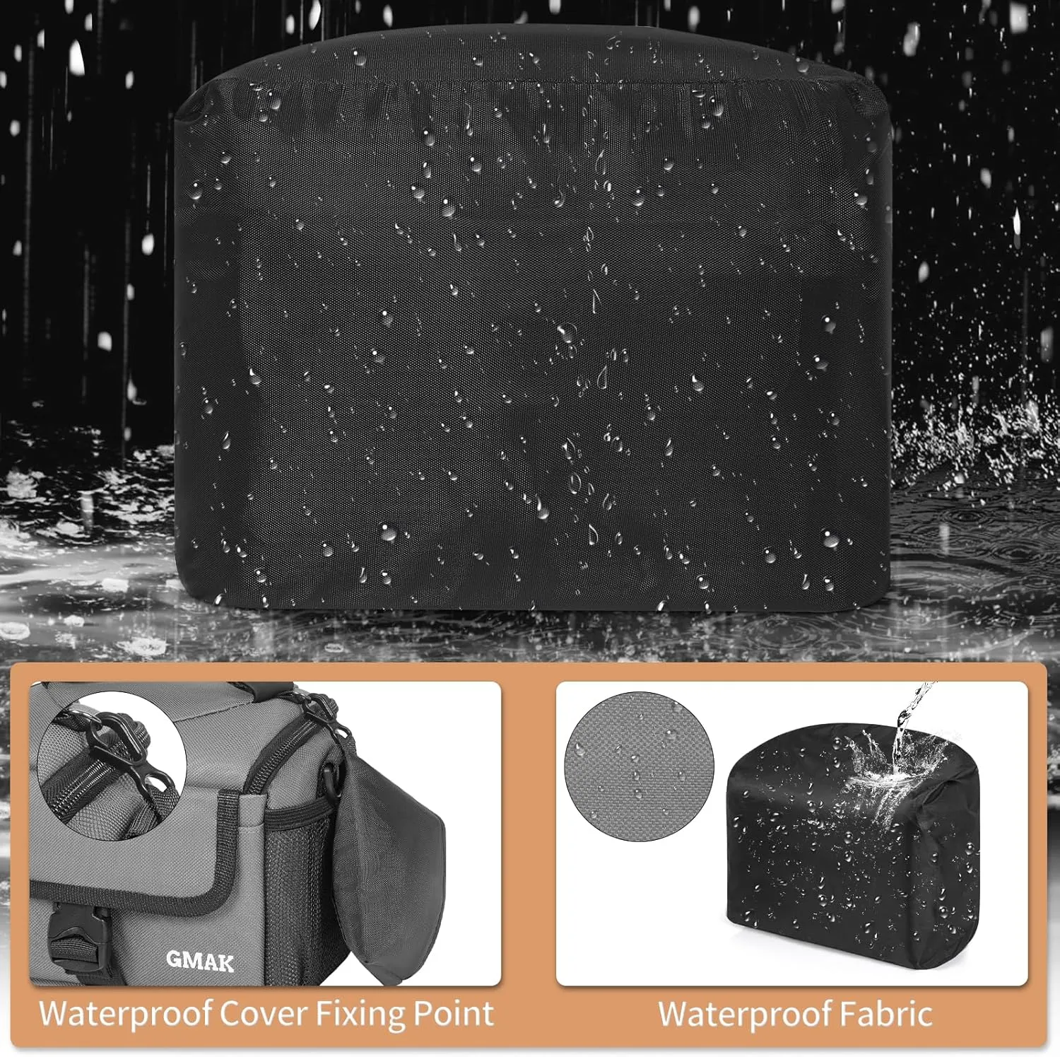 GMAK Small Camera Bag for Photographers, Anti-shock Camera Shoulder Bags with Water-resistant Rain Cover, Camera Case Compatible for DSLR/SLR/Mirrorless Cameras, 7.3'' × 4.2'' × 5.7'', Grey