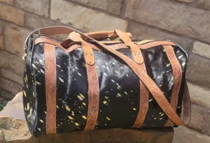 Gold Acid Hair On Hide Duffle Bag