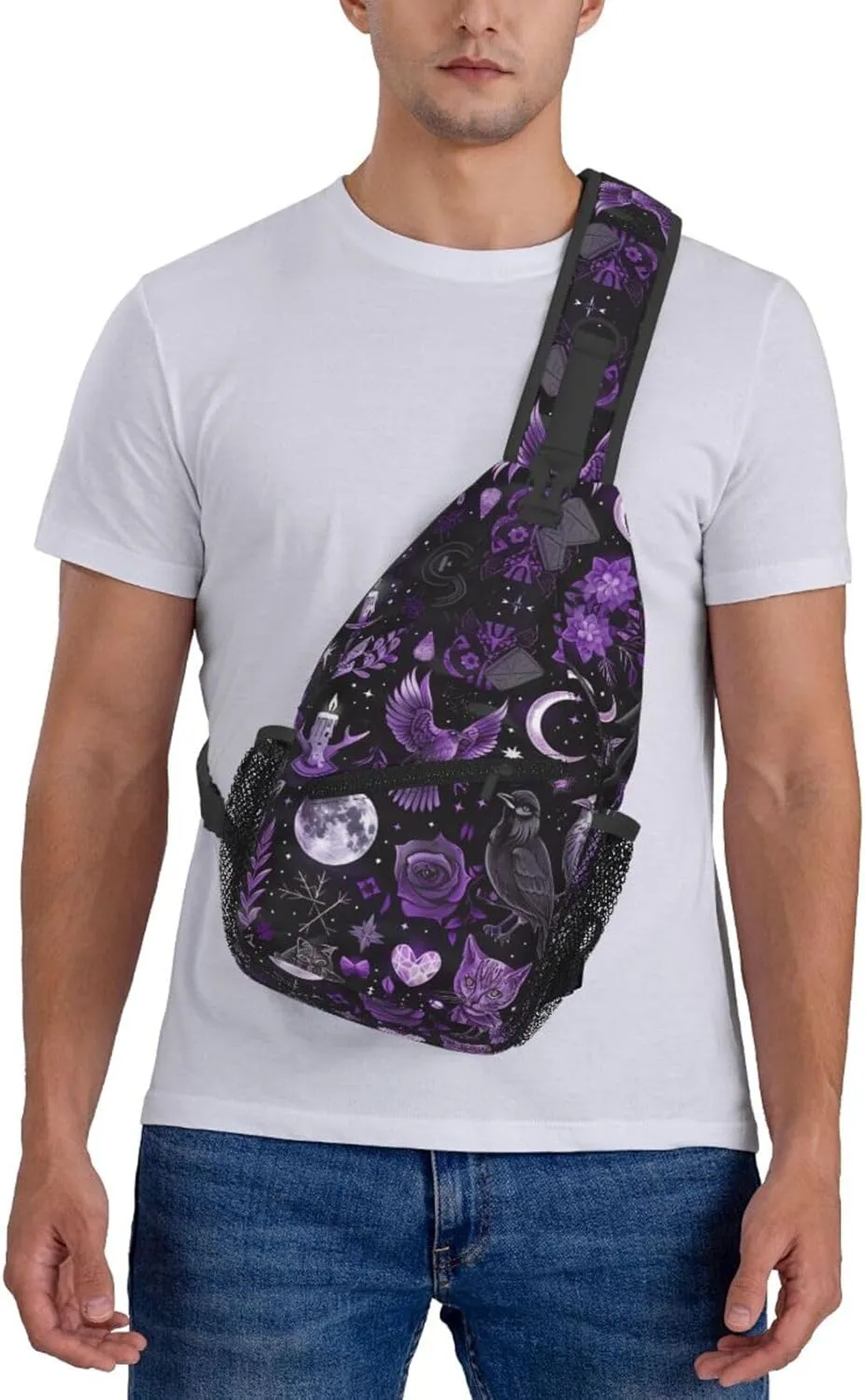 Gothic Witchcraft Outdoor Crossbody Shoulder Bag For Unisex Young Adult Hiking Bicycling
