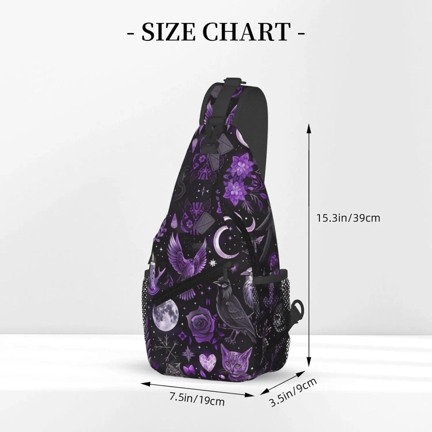 Gothic Witchcraft Outdoor Crossbody Shoulder Bag For Unisex Young Adult Hiking Bicycling