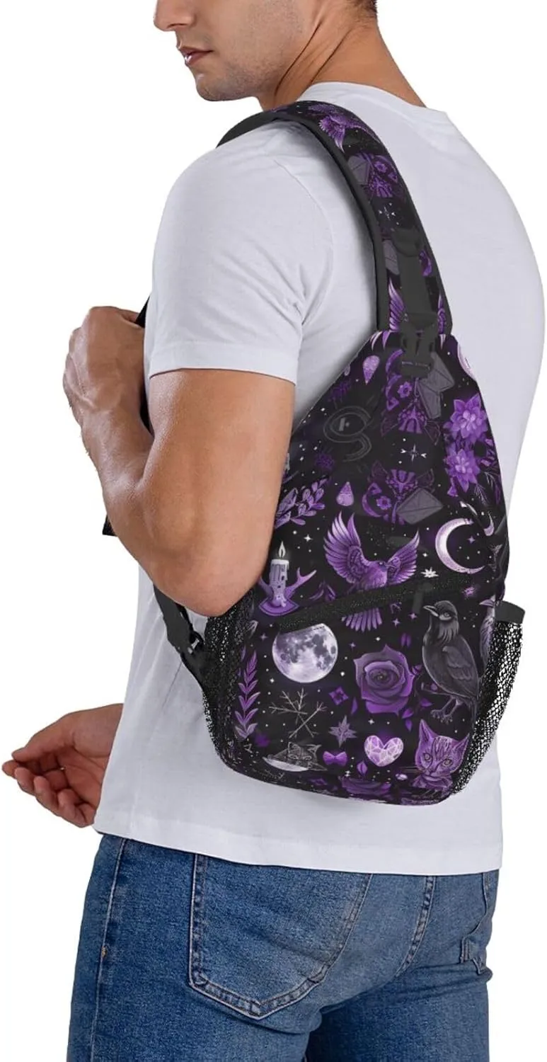 Gothic Witchcraft Outdoor Crossbody Shoulder Bag For Unisex Young Adult Hiking Bicycling