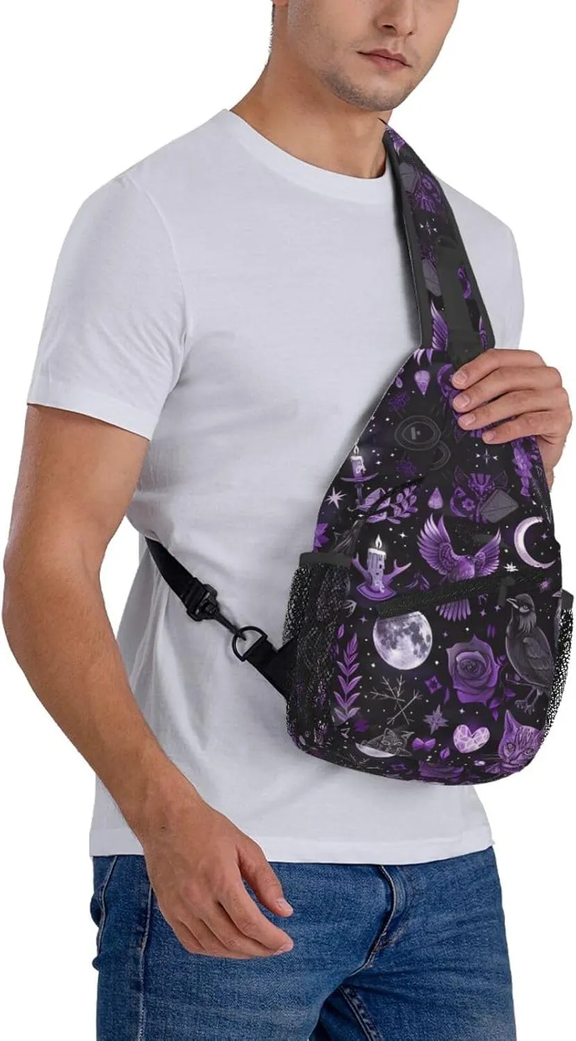 Gothic Witchcraft Outdoor Crossbody Shoulder Bag For Unisex Young Adult Hiking Bicycling