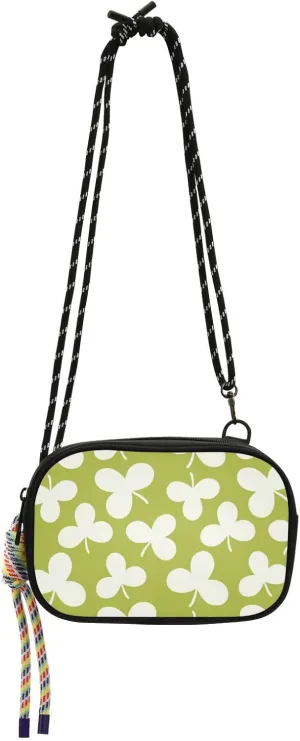 Green Fresh Clover Mini Crossbody Bags Mens Waterproof with Credit Card Slots Cell Phone Purse Take a walk carteras para mujer elegantes