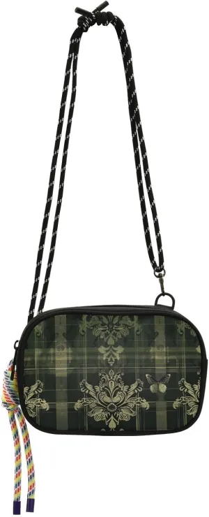 Green Lace Butterfly Cross Body Bag Mens Trendy with Credit Card Slots Purses Take a walk bolsos de hombro para mujer