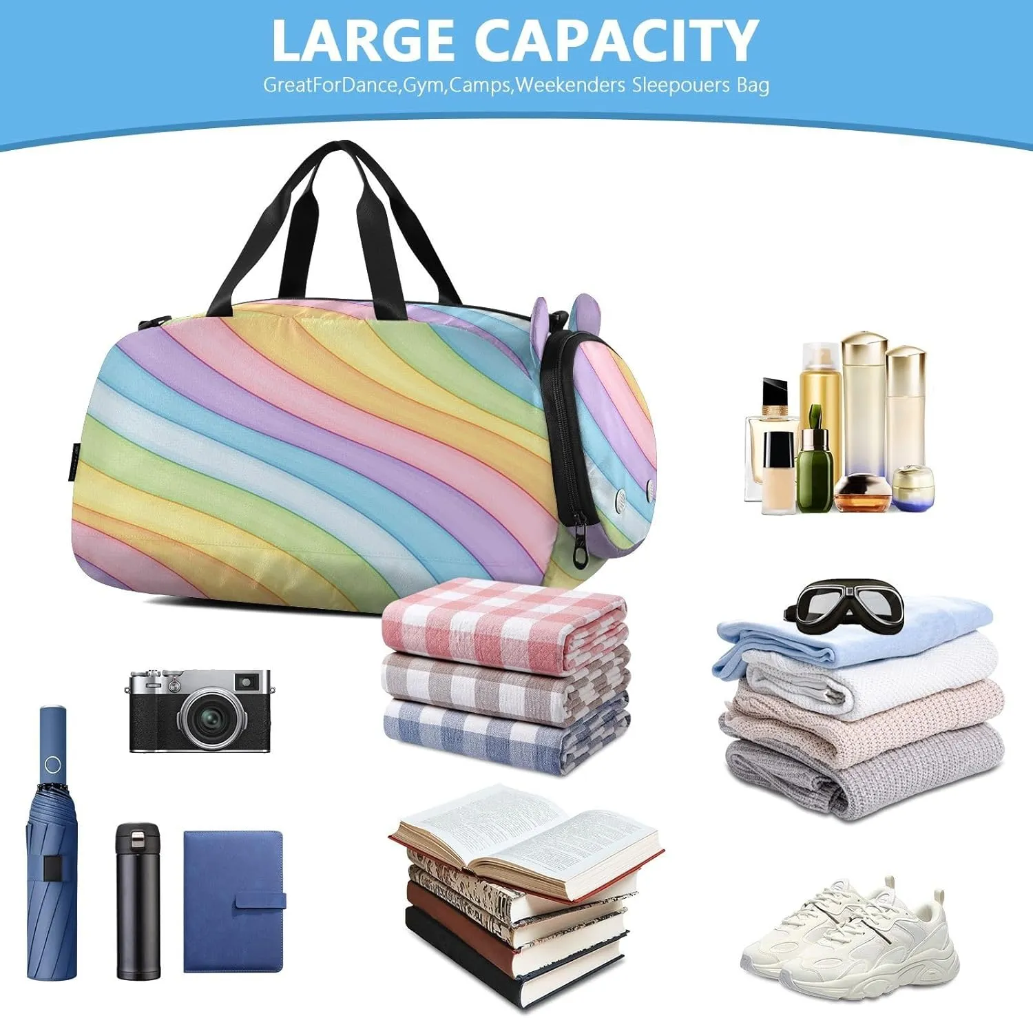 GuoChe Crossbody Wallet Purse with Shoes Compartment Waterproof Nylon Small Crossbody Phone Bag for Walk dog