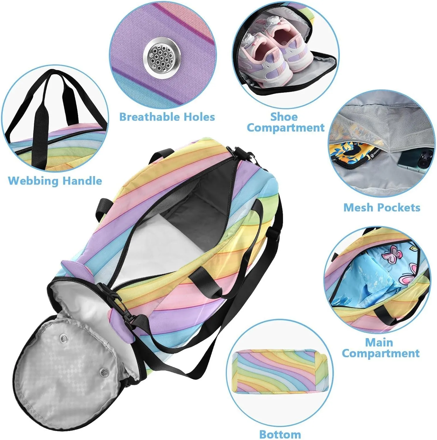 GuoChe Crossbody Wallet Purse with Shoes Compartment Waterproof Nylon Small Crossbody Phone Bag for Walk dog